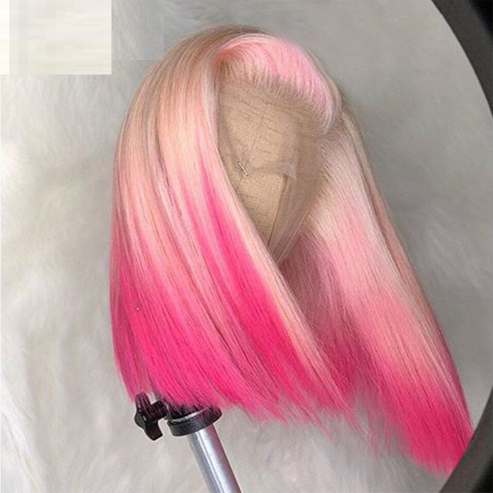 Gradient Front Lace Pink Human Hair